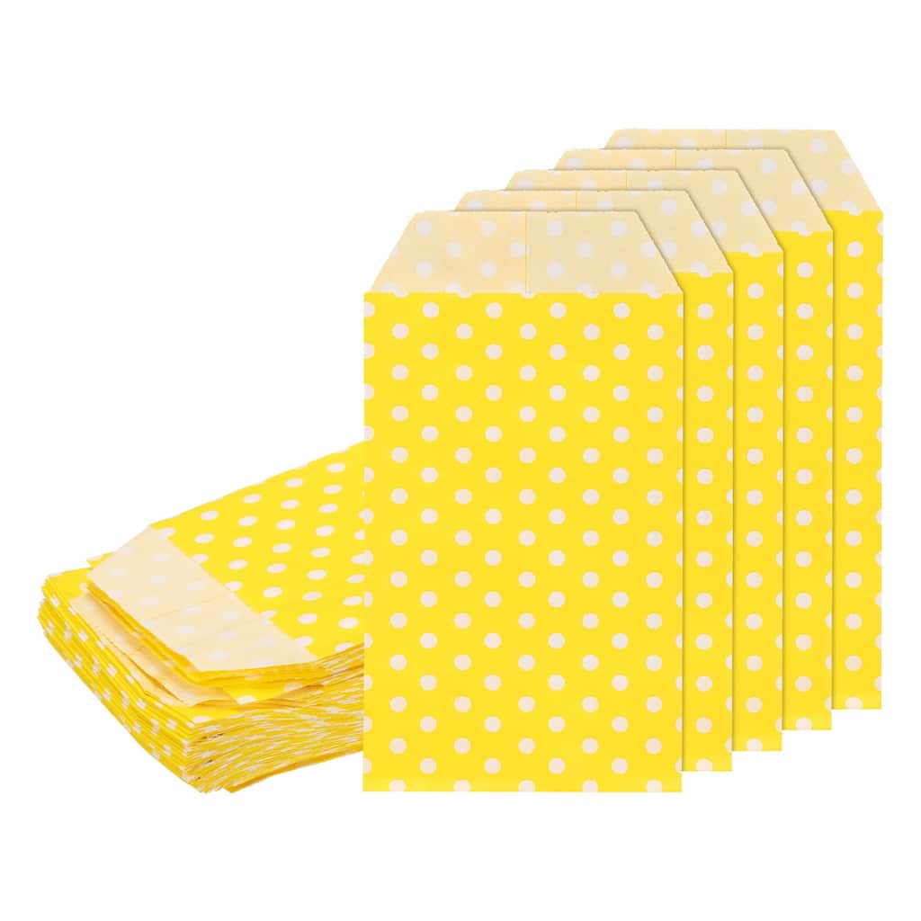 100Pcs Kraft Paper Treat Bags, Greaseproof Candy Bags Flat Favor Bags