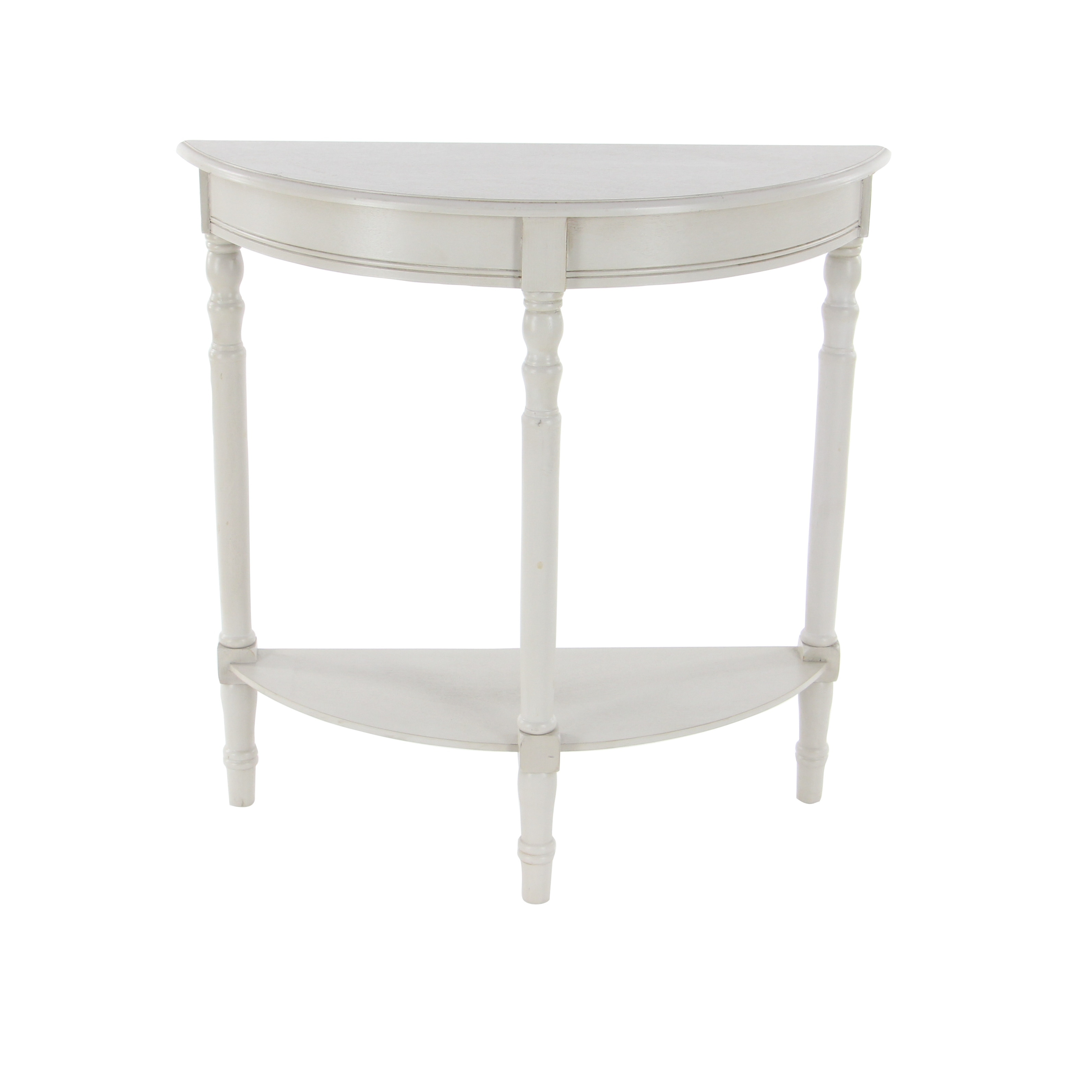Wood Half Moon 1 Shelf Console Table - Light Gray or Light Brown - Roche River Decor