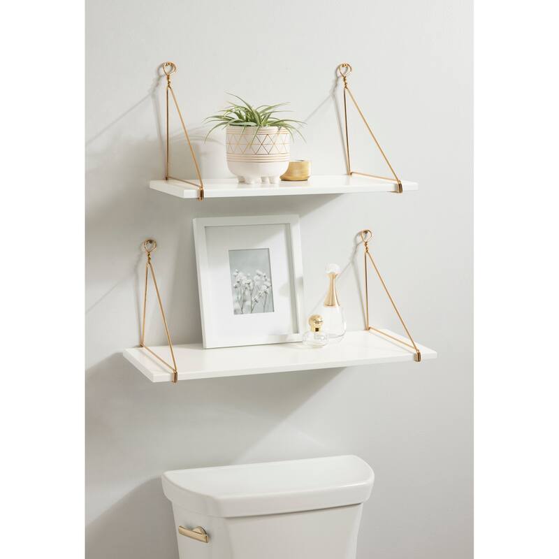 Kate and Laurel Vista Wood and Metal Wall Shelves - 2 Piece