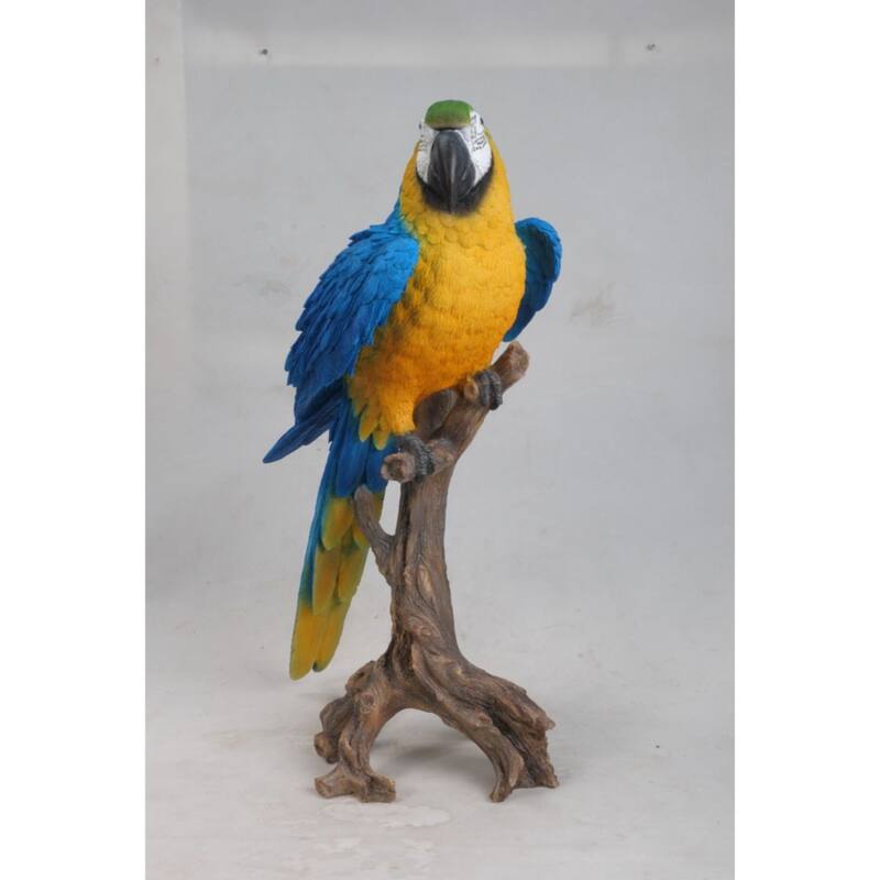 Macaw Scarlet Outdoor Garden Statue - 28.25"