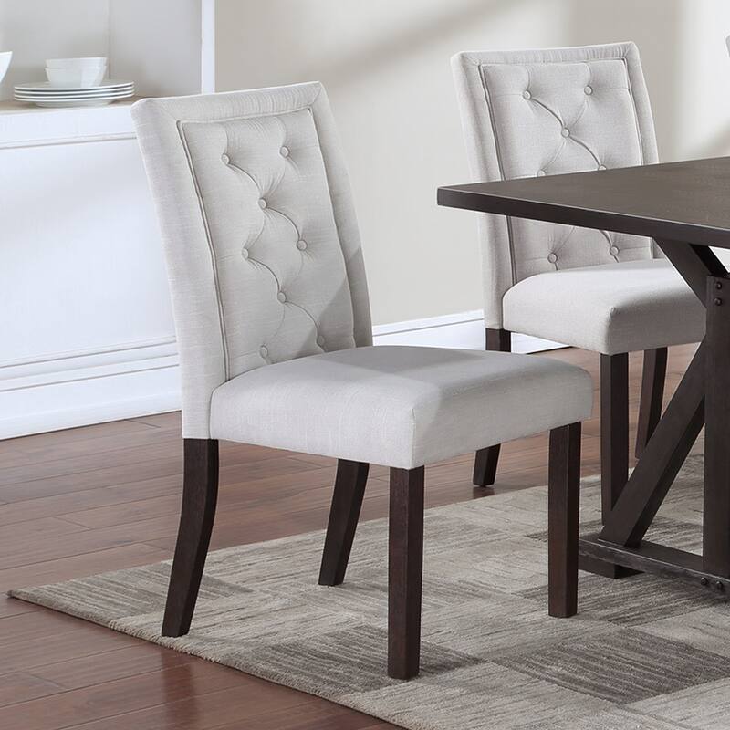 Set of 2 Upholstered Dining Chairs in White