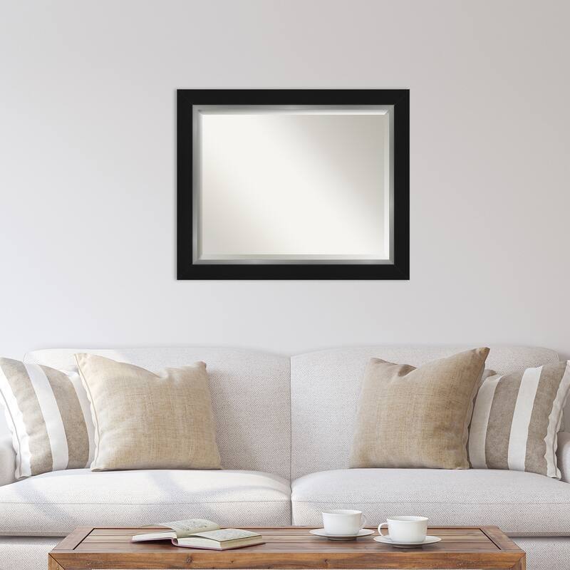 Beveled Wall Mirror - Eva Black Silver Frame