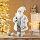 preview thumbnail 3 of 92, Glitzhome 18"H Faux Fur Christmas Santa Figurines with Porcelain Face