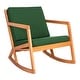 preview thumbnail 68 of 89, SAFAVIEH Outdoor Patio Furniture Vernon Rocking Chair w/ Cushion - 25.6" W x 37.7" D x 30.7" H Natural/Green