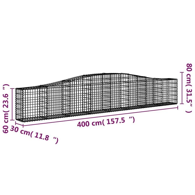 vidaXL Gabion Basket Arched Gabion Basket Planter for Flower Galvanized Iron
