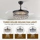 preview thumbnail 16 of 43, Kviflon 48'' Crystal Ceiling Fan with Lights and Remote 6 Speed, 3 Light Change Retractable Blades Chandelier Ceiling Fan