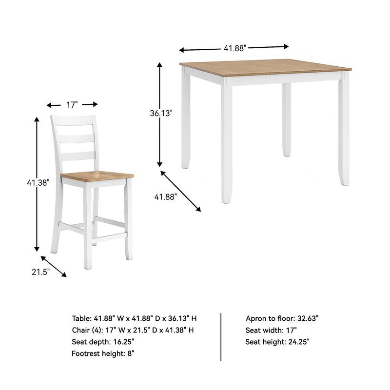 Signature Design by Ashley Gesthaven Counter Height Dining Table and 4 Barstools (Set of 5)