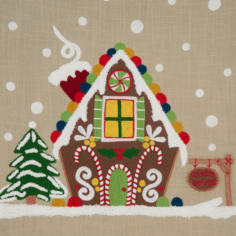 Holiday Runner With Gingerbread House Design