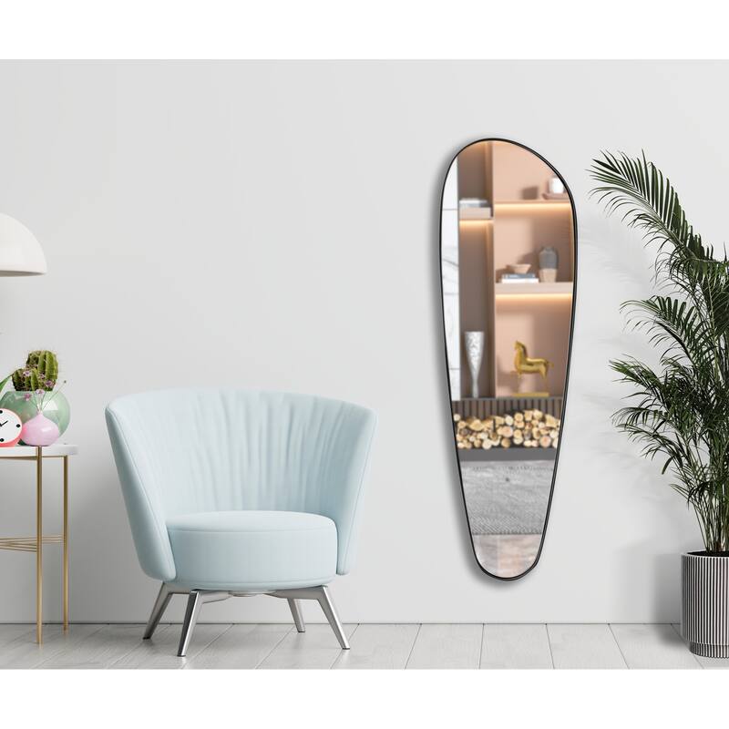 Modern Asymmetrical Large Metal Frame Mirror