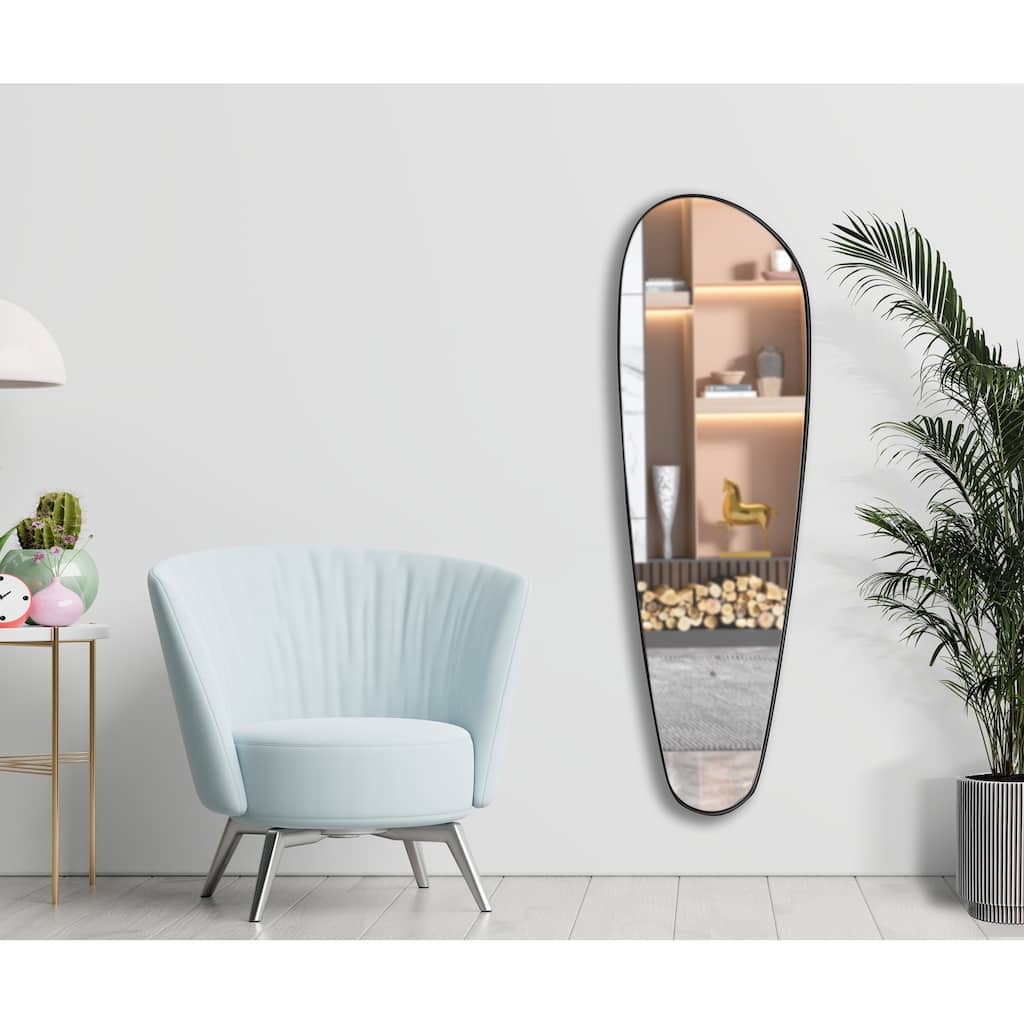 Modern Asymmetrical Large Metal Frame Mirror