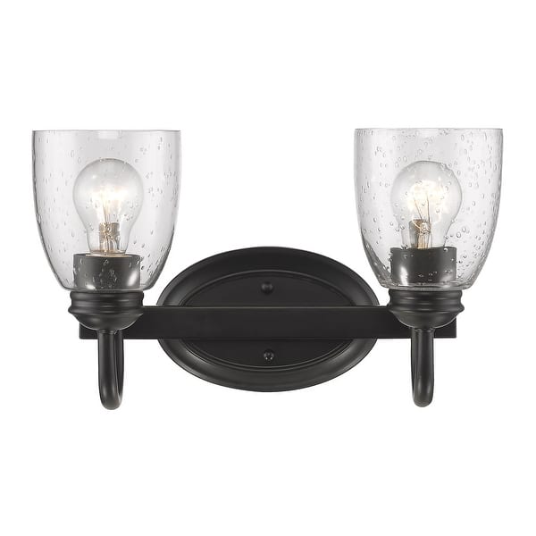 slide 2 of 3, Golden Lighting Parrish 2 Light 13-7/8" Wide Bathroom Vanity Light Black