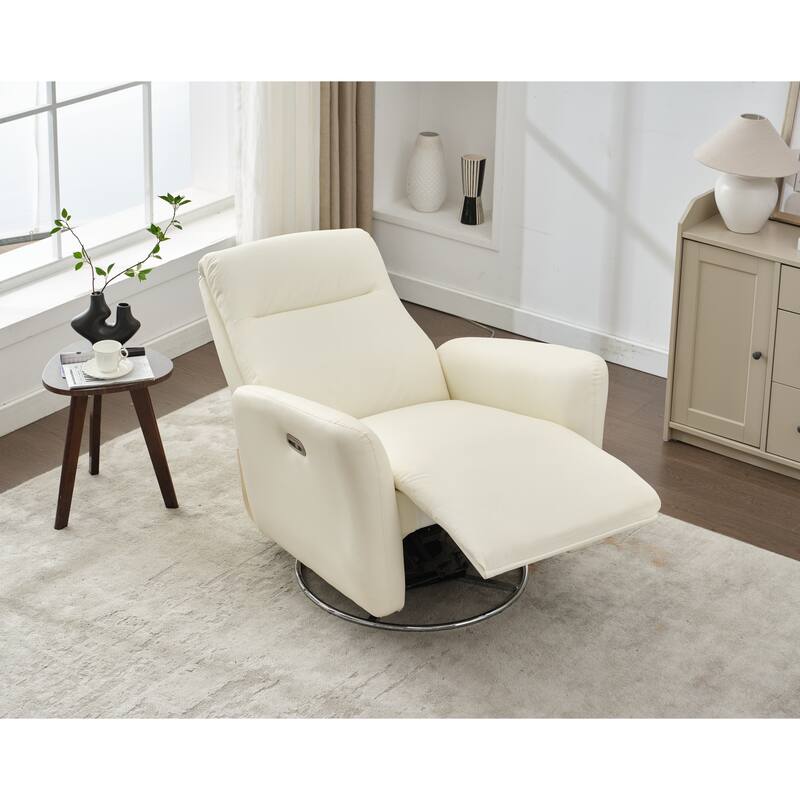 Swivel Glider Power Recliner Chair Rocking Chair Nursery Chair with Electric Button for Living Room and Bedroom