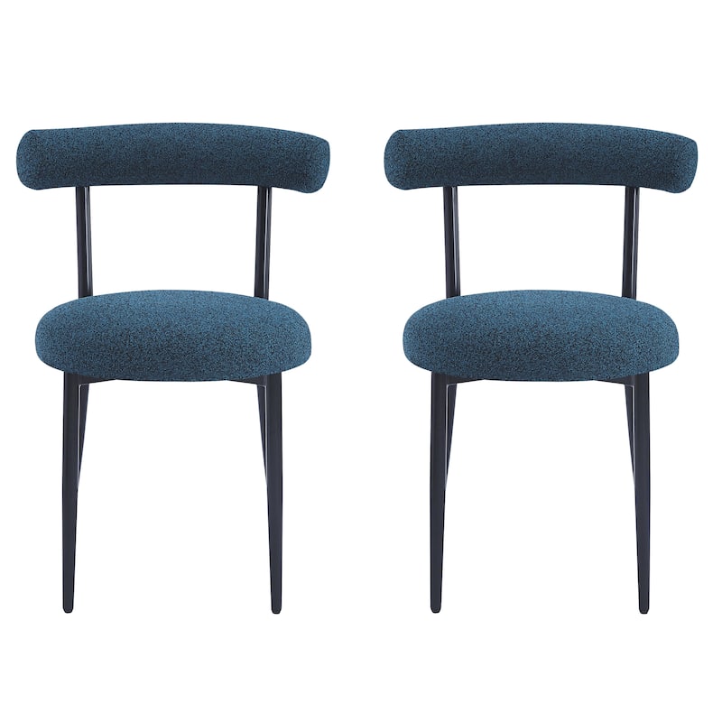 Roomfitters Modern Dining Chair Set of 2, Padded Back and Seat, Sleek Metal Frame