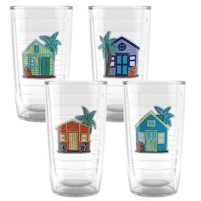 Tervis Beach House Retreat Collection Made in USA Double Walled Insulated Tumbler, Beach Retreat Assorted - No Lid - 16oz 4pk