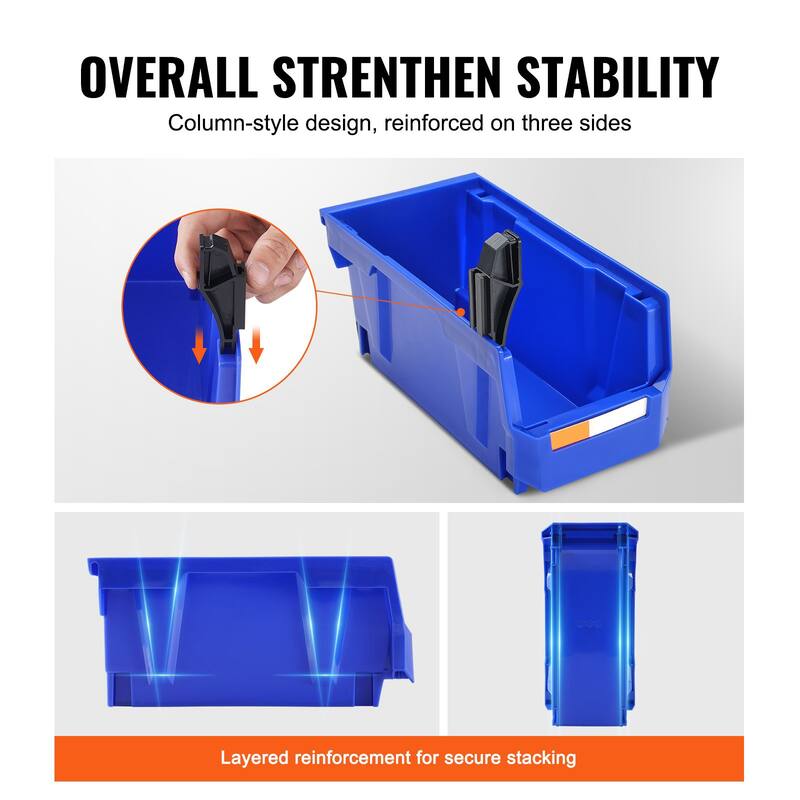 Stackable Storage Bins with Labels, Containers for Closet and Pantry Organization