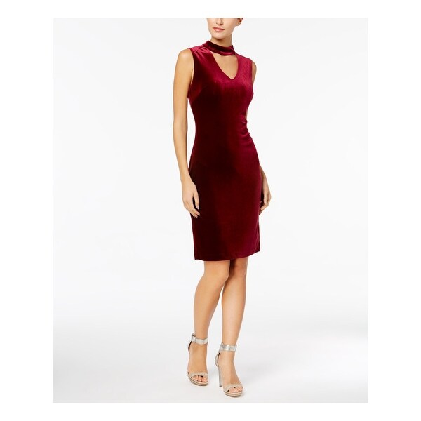 calvin klein purple velvet dress