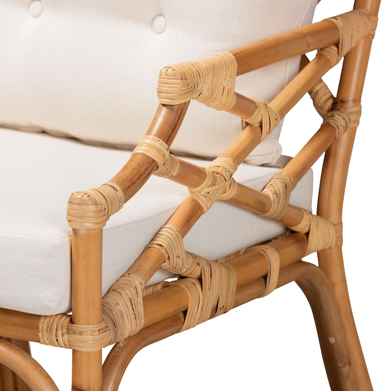 Sonia Modern and Contemporary Natural Finished Rattan Armchair