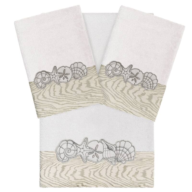 Authentic Hotel and Spa Turkish Cotton Shell Row 3PC Towel Set - Silver