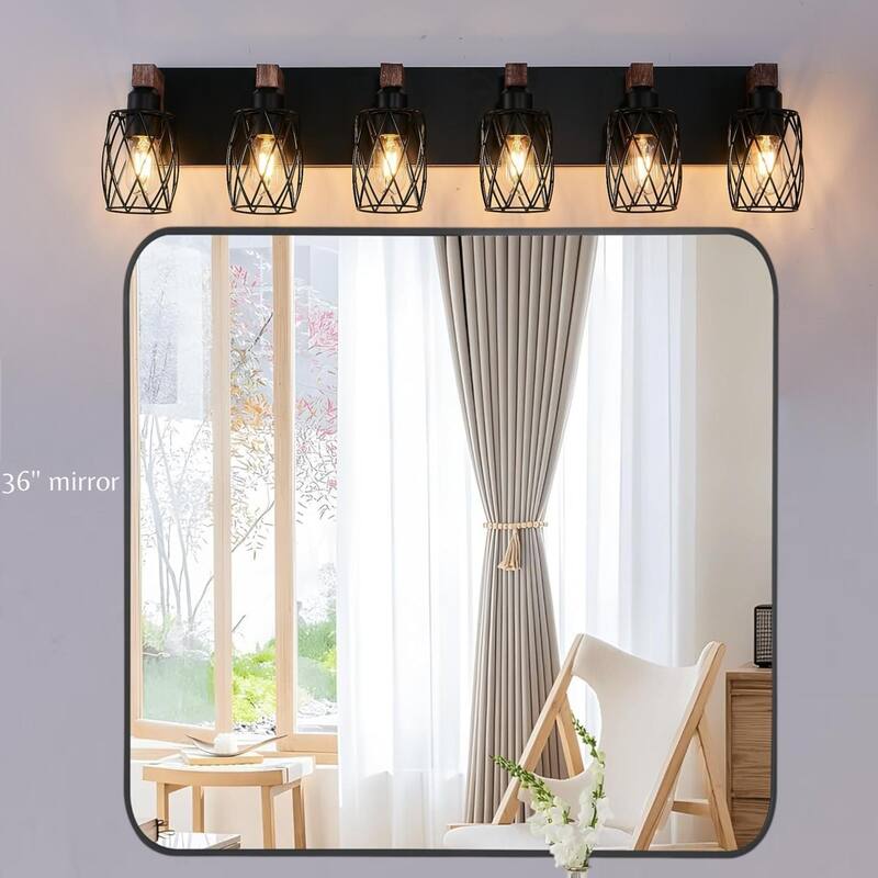 KISRAIS Farmhouse Bathroom Vanity Light with 3/4/5/6/7 Lights for Bathroom, Hallway (Bulb Not Included)
