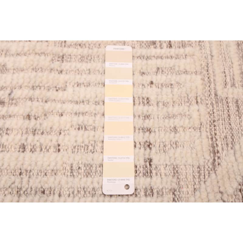 ECARPETGALLERY Hand-knotted Looma Cream Wool Rug - 7'10 x 9'10