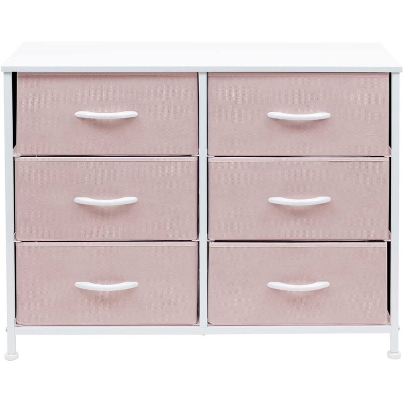 Dresser w/ 6 Drawers Furniture Storage Chest for Home, Bedroom