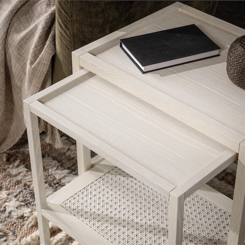 Classic Home Devin Oak Wood Nesting End Table
