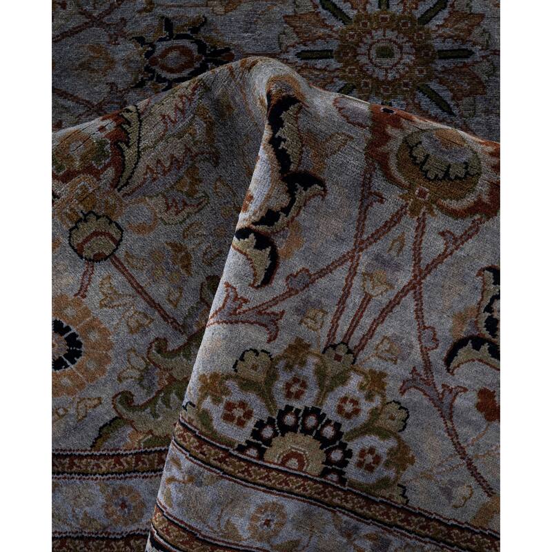 Overdyed One-of-a-Kind Hand-Knotted Area Rug - Gray - 9' 1" x 9' 1"