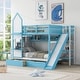 preview thumbnail 2 of 11, Full-Over-Full Castle Style Bunk Bed with 2 Drawers 3 Shelves and Slide
