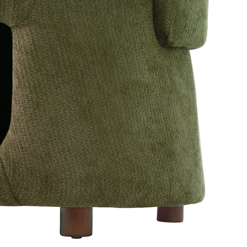 Christopher Knight Home - Modern 2-in-1 Acacia Upholstered Accent Chair with Hidden Pet-Friendly Nook & Convertible Storage Seat