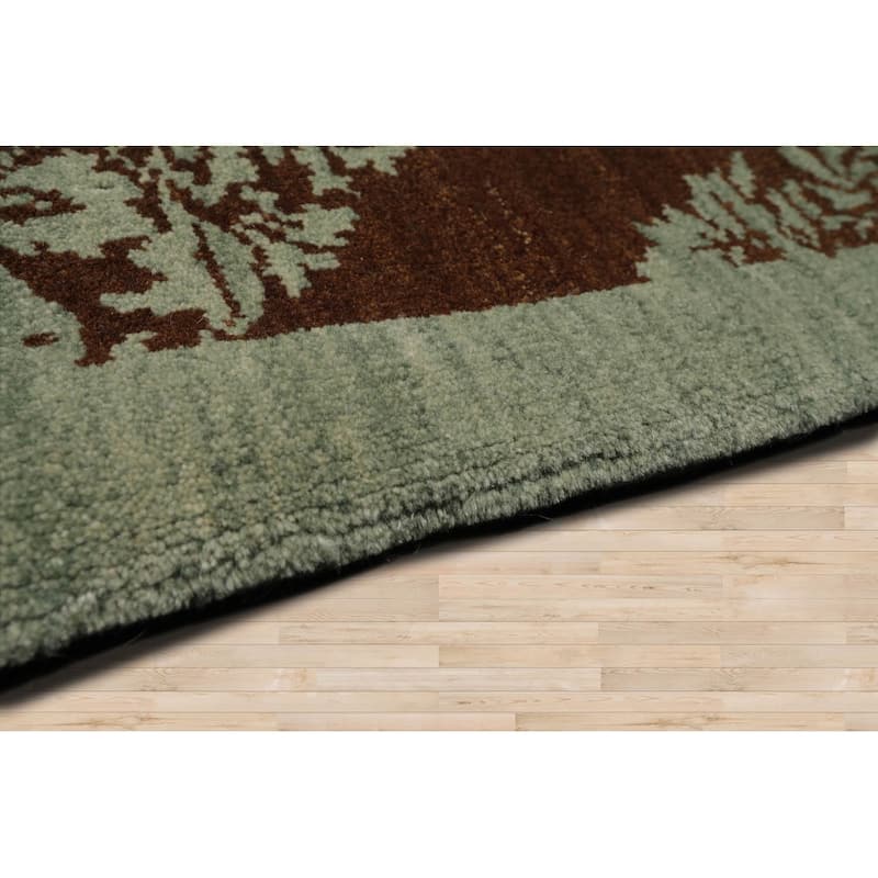 Hand Knotted Michaelian & Kohlberg Brown Tibetan 100% Wool Area Rug - 9' 11'' x 14' 4''