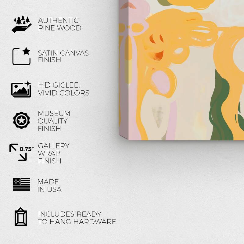 Wynwood Studio Canvas Abstract Wild Dunes Yellow and Mustard Modern & Contemporary Wall Art Canvas Print
