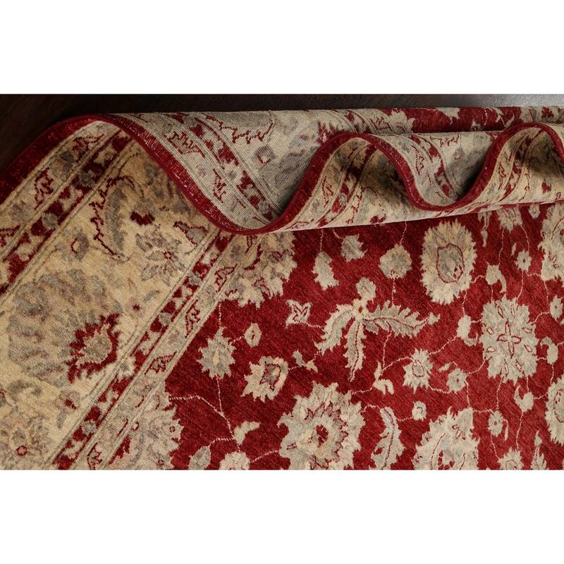 Traditional Floral Peshawar Oriental Wool Area Rug Hand-knotted Carpet - 8'0" x 9'10"