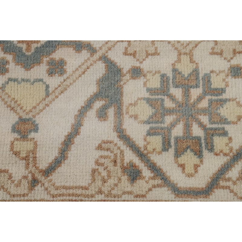 Blue Gray Oushak Indian Area Rug Handmade Wool Carpet - 8'1" x 9'11"