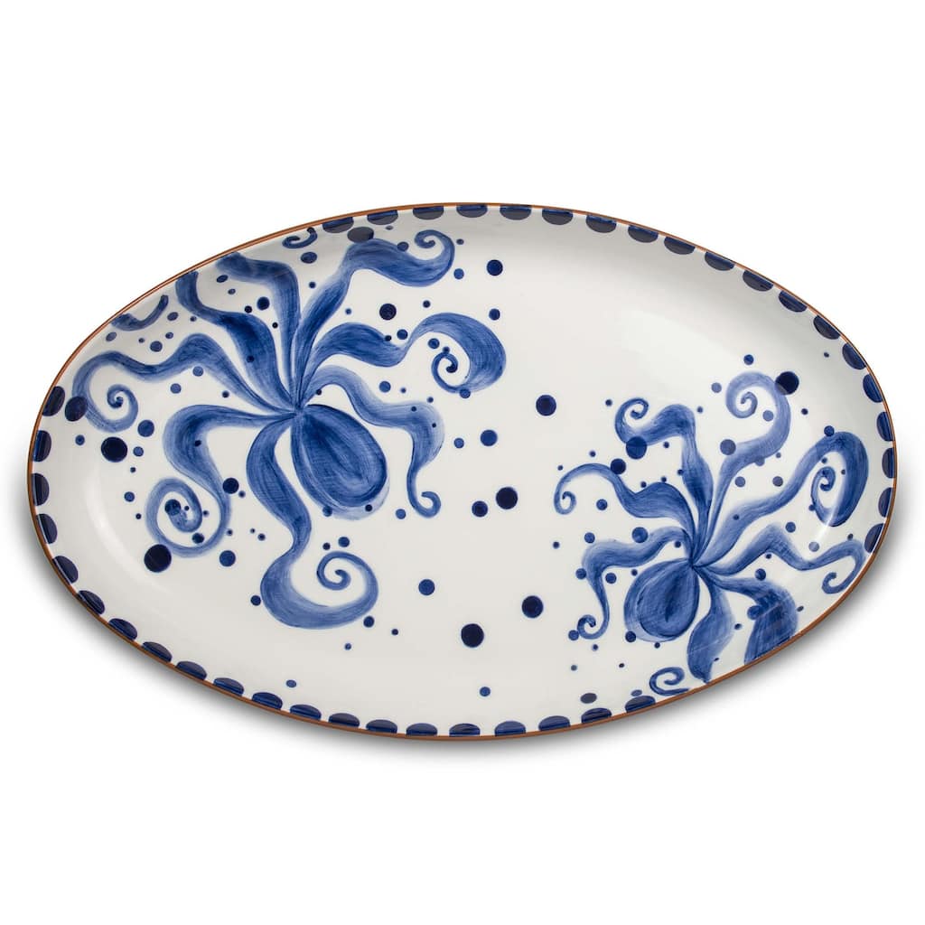 Euro Ceramica Octopus 19'' Oversized Oval Serving Platter