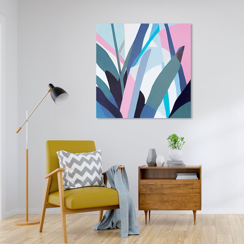 Wynwood Studio Canvas Abstract Aromatic Azure 1 Blue and Tropical Wall Art Canvas Print - 30 x 30