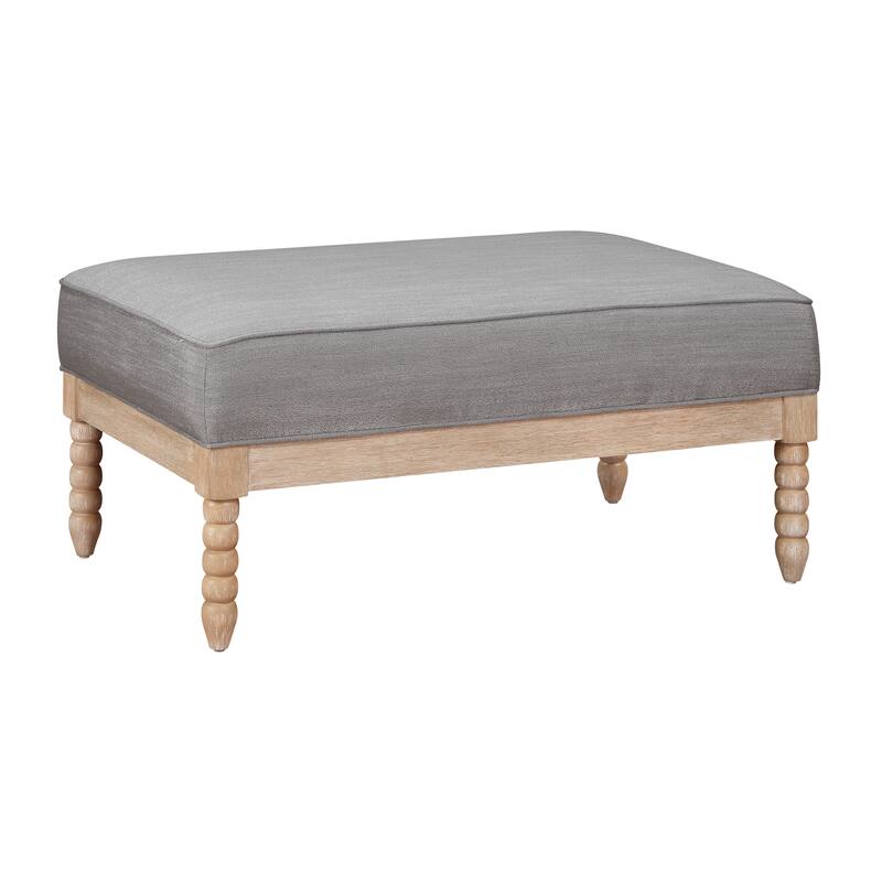 Ventura Textured Fabric Living Room Ottoman - Grey