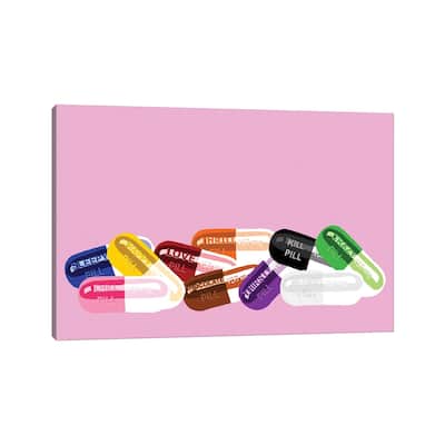 iCanvas "Chill Pill Party Pink" by Jaymie Metz Canvas Print