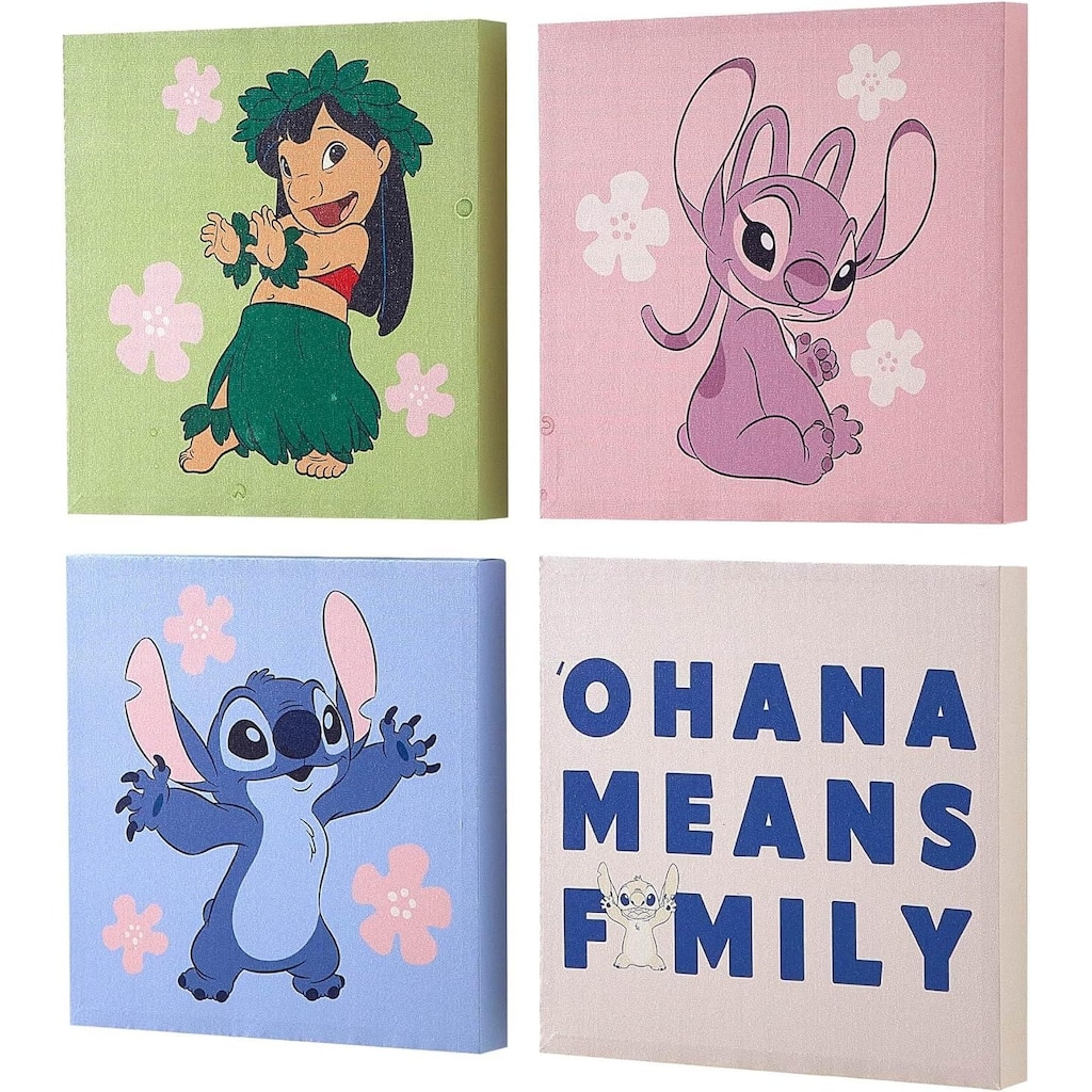 Disney Lilo and Stitch Angel 4 Pack Canvas Wall Art