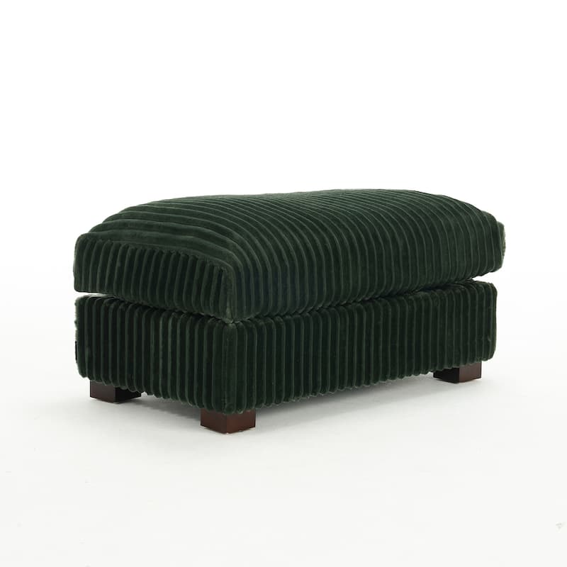 40" W Oversized Rectangle Plush Corduroy Ottoman