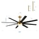 preview thumbnail 36 of 44, 65 Inch Black/White/Gold LED Ceiling Fan with Light Remote(8-Blade)