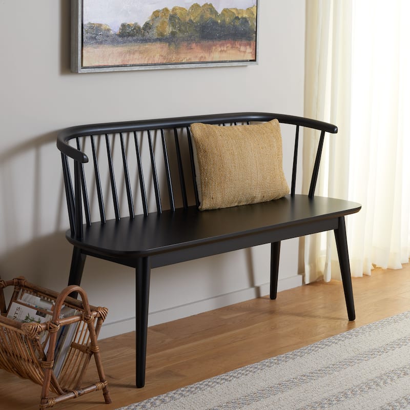 SAFAVIEH Sibyl Farmhouse Solid Wood Spindle Bench - 53"W x 19"D x 31"H
