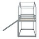 preview thumbnail 25 of 40, Twin Over Twin Wooden Bunk Bed with Roof, Slide and Ladder