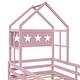 preview thumbnail 6 of 7, Wood Twin House Bed with Guardrail and Drawer