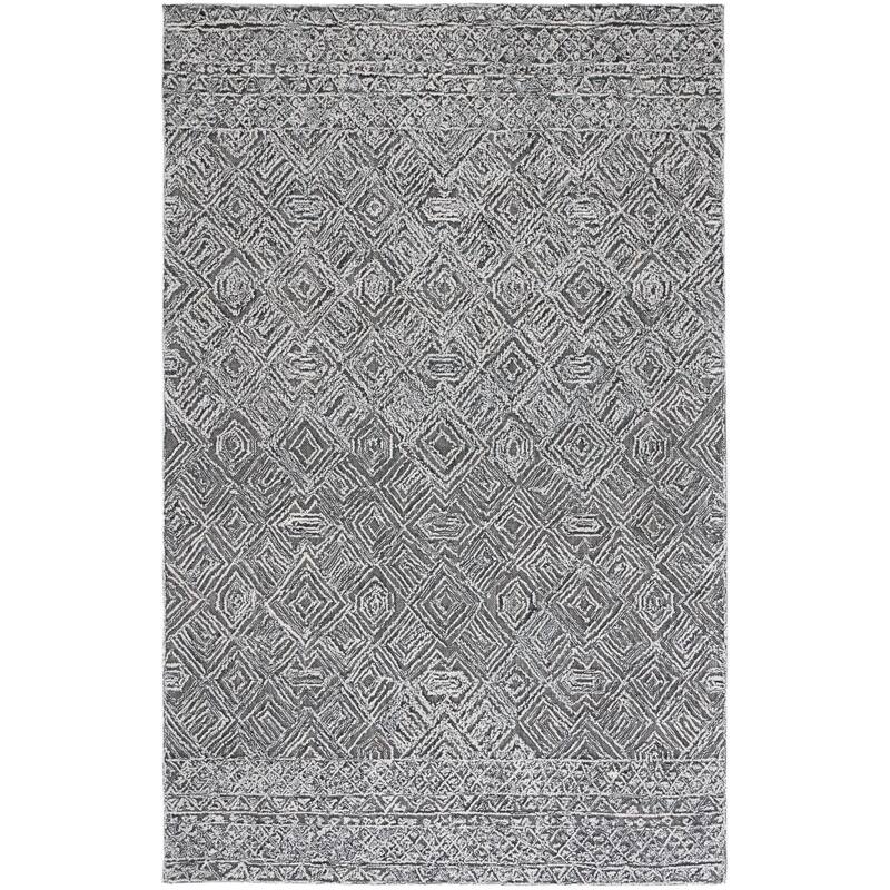 SAFAVIEH Handmade Textual Vibha Wool Rug - 6' Square - Black/Ivory