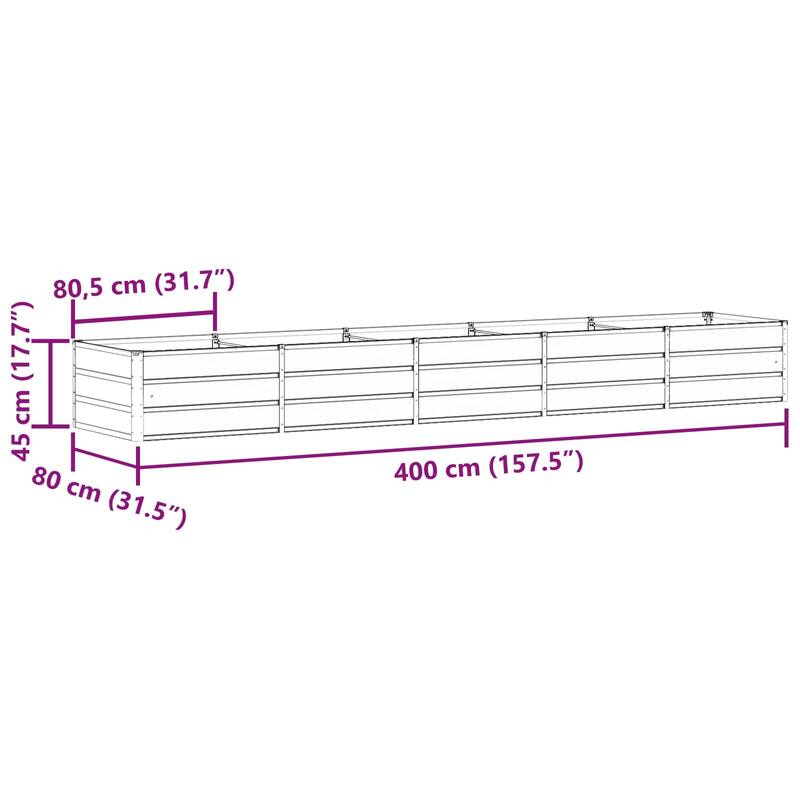 vidaXL Planter in Steel - 62.99 x 31.50 x 17.72