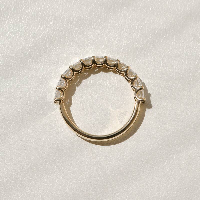 Kobelli 2.75 Carat Lab Grown Diamond 14k Solid Gold Emerald U-Prong July Ring