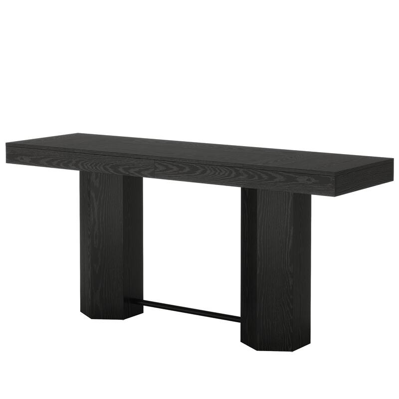 Industrial Bar Table, 70.9" Long Counter Height Pub Table with Sturdy Base