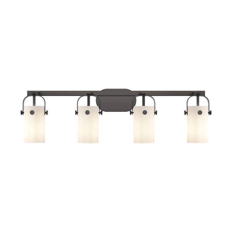 Innovations Lighting 423-4W-10-35 Pilaster II Cylinder Vanity Pilaster - Matte Black / Matte White