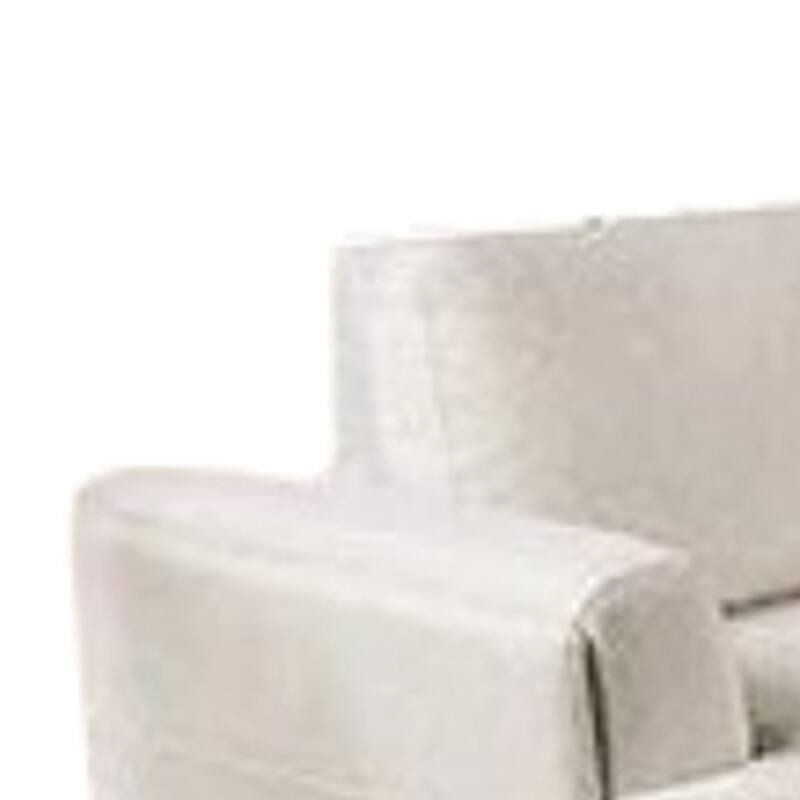 Batty L Sectional Sofa Set, Beige Chenille, 114 Inch, Adjustable Back