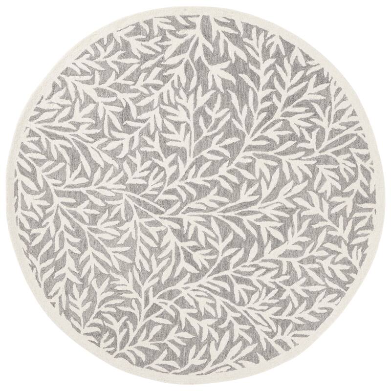 Martha Stewart Handmade Gjurga Contemporary Wool Rug. - 6' Round - Grey/Ivory
